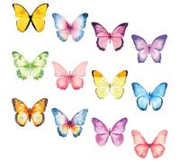 MAGICLULU Blocs de Notas Autoadhesivos Diseño de Mariposas y Acuarela para Oficina y Diario, Papel, 12 Blocs 20 Hojas Cada Uno, Fáciles de Almacenar y Transportar