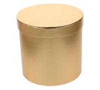 MAGICLULU Caja Redonda para Flores y Caramelos de Cartón Dorado, Elegante y Brillante, Adecuada para Arreglos Florísticos y Decoración en Jardinería