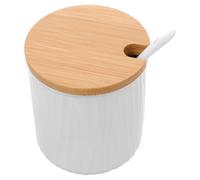 MAGICLULU Jarra Cerámica para Condimentos con Tapa y Cuchara Contenedor para Sal Azúcar y Especias Diseño Elegante para Cocina y Salón