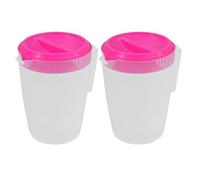 MAGICLULU Juego de 2 Jarras para Agua Fría y Zumo de 1l con Tapa, Dispensador de Bebidas Versátil de Abs para Refrigerador y Restaurante