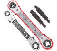 MAGICLULU Llave de trinquete de liberación rápida para aire acondicionado y refrigeración, 1 set con adaptadores de puntas, acero al carbono, para mantenimiento y reparación Color Aleatorio