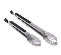 MAGICLULU Pinzas para Servir Cocina de Acero Inoxidable y Silicona, Diseño Antideslizante Gancho, 2 Piezas para Carne y Mariscos en Hotel o Restaurante