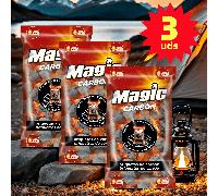 Mágico - Bolsa de Briquetas de Autoignición (1.4Kg) - Quema 2 Horas - Encendido Limpio Fácil para , para BBQ, Camping y Senderismo, Marca Mágica