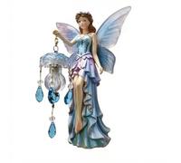MagiDeal Aplique de Pared Hada Lámpara de Iluminación de Escultura de con Linterna de Resina con Figura Tallada y Translúcidas Pieza, Azul