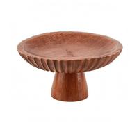 MagiDeal Cuenco Industrial Bandeja Bol Fuente Organizador Redondo de Resina con Textura Madera para Presentación Cálida de Fruta y Aperitivos Uso en Adecuado para Cocina Comedor Sala Regalo, Tall