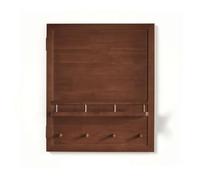 MagiDeal Gancho de Pared con Tapa de Medidor Eléctrico Armario de Pared Cubierta de Panel Estante Integrado Madera de Caucho y Metal Abre como Armario para, Nogal - Vertical, Vertical