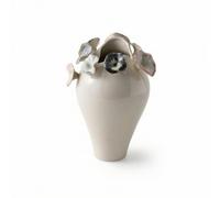 MagiDeal Jarrón de Cerámica Contemporáneo Florero Decorativo Vasija Artística Centro de Mesa con Cuerpo Asimétrico y Textura Mate Adecuado para Hogar Moderno, Beige, 23.5 23 H35cm