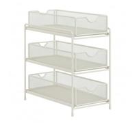 MagiDeal Organizador Debajo del Fregadero Estantería Carrito Mueble Soporte con Niveles Extraíbles de Cestas Deslizantes en, Blanco, Pequeño De Tres Capas