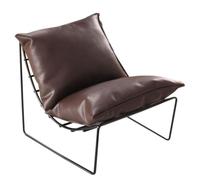 MagiDeal Silla Miniatura Silla Sofá Asiento con Cojín Acolchado y Marco de Aleación Diseño Moderno Bajo Tipo Lounge Adecuada para Coleccionistas Maquetas Mesa, Marrón Oscuro