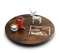 MAGIGO Bandeja giratoria Redonda de Madera Maciza de Nogal de 15 Pulgadas Lazy Susan
