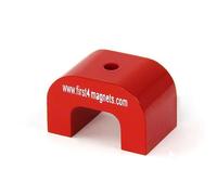 Magnet de Herradura de Alnico Red Red Para Aplicaciones de Alta Temperatura, Ingeniería Y Fabricación - 30mm x 45mm x 30mm 4.5mm Pull - 11kg
