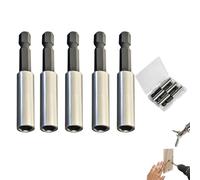 Magnetic bit Holder, 5 Piezas Soporte Magnético para Puntas de Destornillador 1/4”, Adaptador Portapuntas Magnético de Acero al Cromo Vanadio, Extensor para Taladro, Atornillador y Llave de Impac