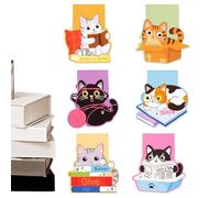 Magnetic Bookmarks - Cat Design Paper Clips, Cute Reading Markers Set, Size For Books Journals Use, Paper Material Magnetic Build, Secure Page Holding Design, Reading Organization Purpose