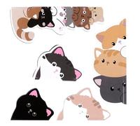 Magnetic Kitty Page Etiquetas, Adhesive Memo Bookmark Strips, Decorative Cartoon Cat Index Flags, Desk Binder Notebook Utility System for Academy Chapel Society Archive Alcove Scheduler