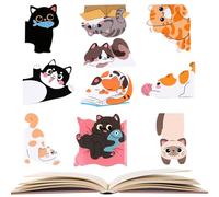 Magnetic Kitty Page Etiquetas, Adhesive Memo Bookmark Strips, Decorative Cartoon Cat Index Flags, Desk Binder Notebook Utility System for Academy Chapel Society Archive Alcove Scheduler