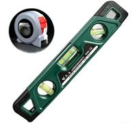 Magnético para nivel de torpedo 23cm ABS para nivel de burbuja con imanes fuertes para 0 45 90 grados medición de ángulo construcción carpintería verde (D)