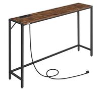 MAHANCRIS Mesa de Entrada y Sofá Estrecha, Consola Con Estructura Metálica, Estilo Minimalista para Salón, Pasillo, Entrada, Vestíbulo, Marrón ACTHR112UE01