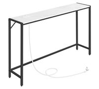 MAHANCRIS Mesa de Entrada y Sofá Estrecha, Consola con Estructura Metálica, Estilo Minimalista para Salón, Pasillo, Entrada, Vestíbulo, Blanco y Negro ACTHM112UE01