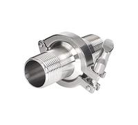 MAHIE Adaptador de virola de Rosca Interna y Externa de Cubierta de Triple Abrazadera de 1/8 "a 2", Acero Inoxidable SS304 con Junta de Silicona, Montaje de tubería Cheerfully (Size : External Thread
