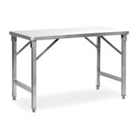 Mesa de acero inoxidable, 120 x 60 x 80 cm, mesa de trabajo, mesa de cocina, superficie de trabajo de acero inoxidable
