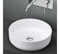 Mai & Mai Lavabo sobre Encimera Lavabo Baño | Redondo | Blanco Brillante | Cerámica | 31x31x11cm | sin Orificio para Grifo sin Rebosadero | Brüssel203