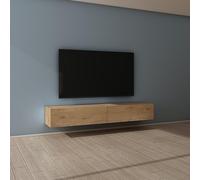 Mai & Mai Mueble de TV 200x40,2x30 cm - Acabado Núcleo de Roble, Mueble de Pared con Tirador Oculto y Cierre Suave, Almacenamiento para Salón