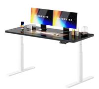 MAIDeSITe Escritorio de altura ajustable, 140 x 70 cm, altura ovalada, mesa alta eléctrica nergética, silencioso, doble motor, carga de 180 kg, con protección contra colisiones, función