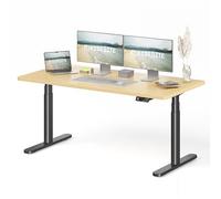 MAIDESITE Escritorio de altura ajustable, escritorio vertical ovalado de 160x80 cm, altura regulable en altura eléctrica, bajo consumo y silencioso, carga de carga de doble motor 180 kg con función de