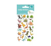Maildor CY137Cpack - Bolsa de gomas 3D Cooky 1 tabla de 7,5 x 12 cm, dinosaurios (31 pegatinas) - Paquete de 10