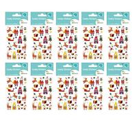 Maildor CY159Cpack - GOMMETTES 3D Cooky - LOT DE 10 planches 12x8 cm - 250 stickers - NUIT DE NOËL