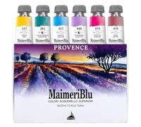 Maimeri BLU, Acuarelas de Bellas Artes, Set Provenza, Caja de cartón, Colores Surtidos, 6 Unidades 12ml, Multicolor, 12 ml