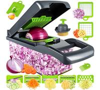 MAIPOR Picadora de verduras/Picadora de cebollas profesional, picadora de alimentos multifuncional 13 en 1, cortadora de verduras de cocina con 8 cuchillas, picadora de zanahorias y ajos con