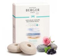 Maison Berger - Recambios Difusor Coche Vent d'Océan - Pack de 2 Recargas Cerámicas, Difusión Pasiva 4 a 6 Semanas, Sin Líquido ni Batería