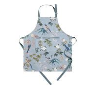 Maison d' Hermine Delantal de 100% algodón, 1 pieza, correa ajustable para el cuello, delantal con bolsillo central y cintas largas para hombre y mujer, Hokuzai - Blue, 70 cm x 80 cm (1er-Set)