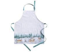 Maison d'Hermine - Delantal de cocina 100% algodón con cuello ajustable y bolsillo medio, lazos largos para mujeres/hombres, primavera/verano, Neige de Noel, 85 cm x 70 cm (Set of 1)