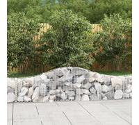 Maison Exclusive - 4 cestas de gaviones entrelazadas, de 200x30x40/60 cm, fabricadas en hierro galvanizado