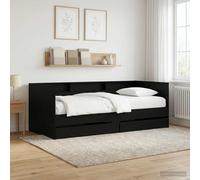 Maison Exclusive: Cama de día con cajones y estante, fabricada en madera contrachapada de roble