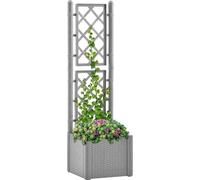 Maison Exclusive: Camellón elevado para jardín con enrejado y sistema de auto-riego, color gris