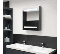 Maison Exclusive - Espejo con armario LED para baño, color gris brillante, 50x14x60 cm