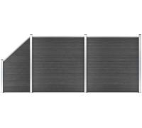 Maison Exclusive - Juego de paneles para valla de madera compuesta (WPC) de 446 x (105-186) cm, color