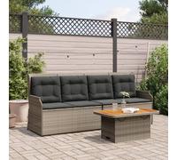 Maison Exclusive: Juego de salón de jardín de 3 piezas con cojines, color gris, fabricado en ratán sintético