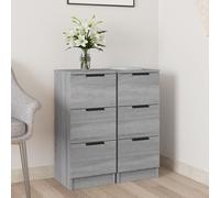 Maison Exclusive - Mueble aparador, 2 unidades, color Sonoma gris, 30x30x70 cm, material: tablero de madera