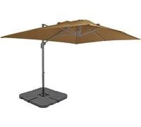 Maison Exclusive: Parasol de jardín con soporte portátil en color taupe