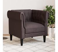 Maison Exclusive - Sillón Chesterfield, color marrón oscuro, tapizado en tela