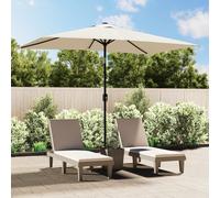 Maison Exclusive - Sombrilla, 200x300 cm, color arena y blanco, rectangular