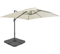 Maison Exclusive: Sombrilla con soporte portátil para sombrilla, color blanco arena