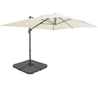 Maison Exclusive: Sombrilla con soporte portátil para sombrilla, color blanco arena