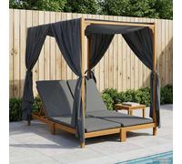 Maison Exclusive: Tumbona doble con toldo y cortinas, fabricada en madera de acacia maciza