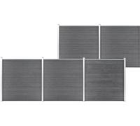 Maison Exclusive - Valla para jardín de madera compuesta (WPC), 872 x 186 cm, color gris