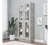 Maison Exclusive: Vitrina de pared, color gris hormigón, 82,5 x 30,5 x 185 cm, fabricada en material de madera